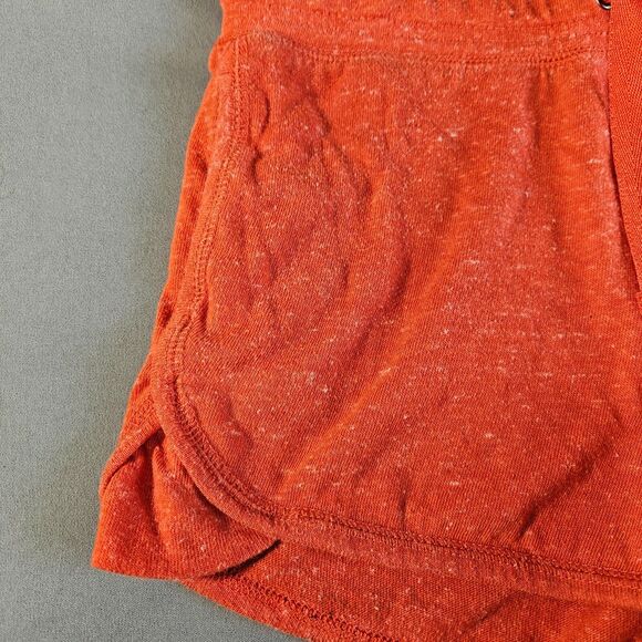 Womens Sweat Shorts Size Small Orange Elastic Waist Pockets Drawstring Workout - Picture 5 of 11